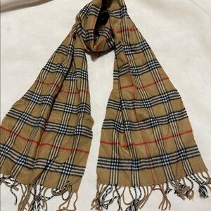 Classic Tan Plaid Scarf
